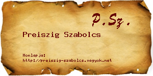 Preiszig Szabolcs névjegykártya